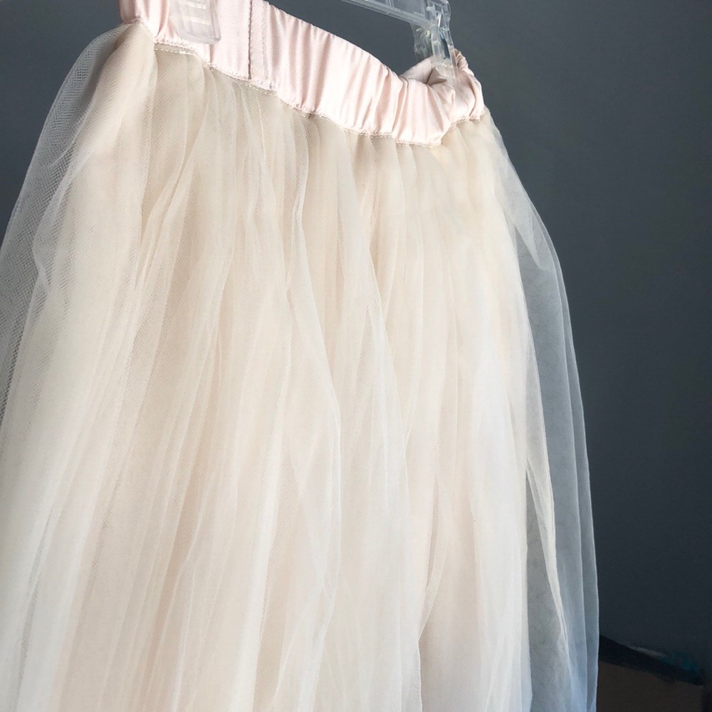Champagne/ beige tulle tutu skirt L